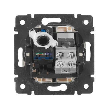 VALENA Розетка телефон/компьютер RJ11+RJ45 в рамку категория 5е белая