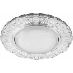 Светильник ДВО-15w GX53 без лампы со светодиодной подсветкой 4000К хром с прозрачным стеклом