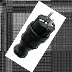 Вилка прямая каучуковая 230В 2P+PE 16A IP44 Марс