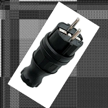 Вилка прямая каучуковая 230В 2P+PE 16A IP44 Марс