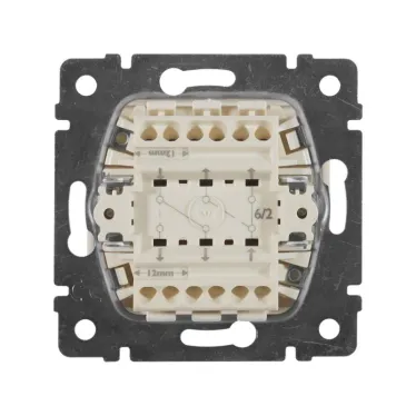 VALENA Переключатель двухклавишный на 2 направления в рамку слоновая кость