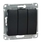 GLOSSA Выключатель трехклавишный сх.3 антрацит в рамку