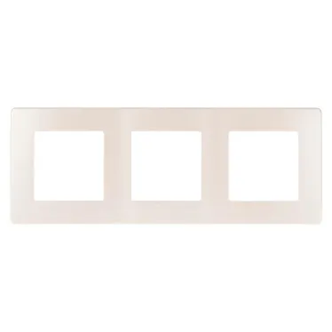 Рамка для розеток и выключателей Серия 12 12-5103-15 на 3 поста, Сатин, перламутр