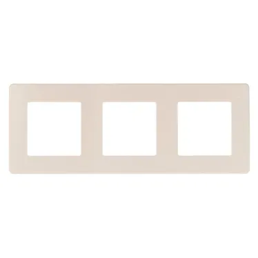 Рамка для розеток и выключателей Серия 12 12-5103-02 на 3 поста, Сатин, слоновая кость