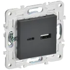 SKANDY Розетка USB A+C 3,1А SK-R14T титан IEK