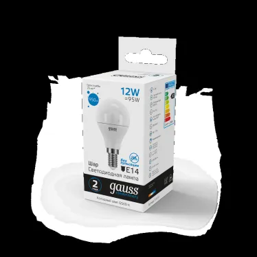 Лампа светодиодная LED 12 Вт 950 лм 6500К шар P45 холодный E14 AC 220В Elementary Gauss