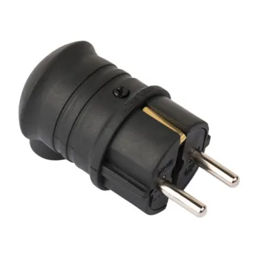 Вилка угловая каучуковая 230В 2P+PE 16A IP44 DIY