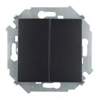 Переключатель проходной двухклавишный 16AX 250В графит S15