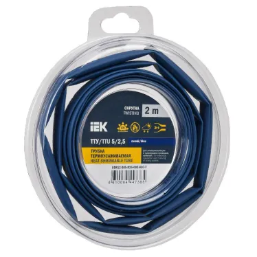 Трубка термоусадочная ТТУ нг-LS 5/2,5 синяя (2м/упак) IEK