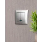 Валенсия лицевая панель выключателя 2-кл. с индикатором 10А сталь