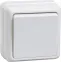 ОКТАВА Выключатель одноклавишный наружный белый