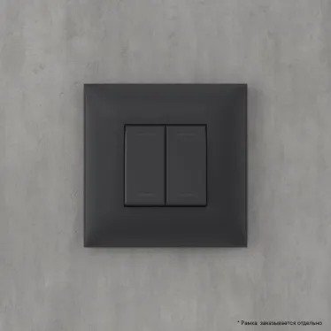 Avanti Инвертор двухклавишный в стенуЧерный матовый (Переключатель сх. 7+7)