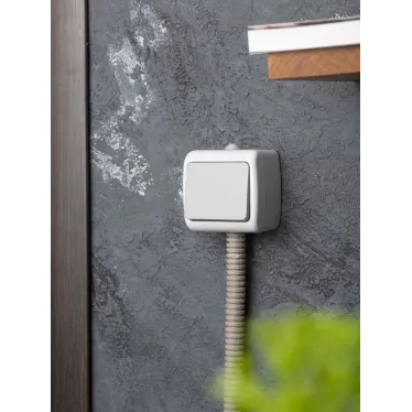 Выключатель Мурманск 1-клавишный 10А IP54 серый