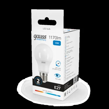 Лампа светодиодная LED 12 Вт 1170 лм 6500К А60 груша холодный E27 AC 220В Elementary Gauss