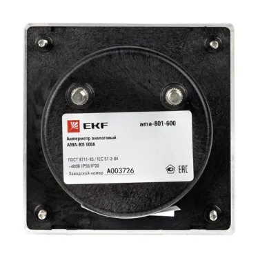 Амперметр AM-A801 аналоговый на панель 80х80 (круглый вырез) 600А трансформаторное подключение