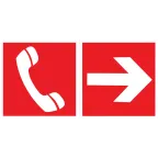 пиктограмма "ТЕЛЕФОН / СТРЕЛКА" 400х200мм для аварийно-эвакуационного светильника Vault | V5-EM03-60.013.046 | VARTON