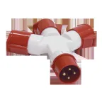 Адаптер трехлучевой16А 3Р+PЕ IР44 380В TS1013-214