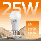 Лампа светодиодная LED 25 Вт 2000 лм 3000К А70 груша теплый E27 AC 220В Elementary Gauss