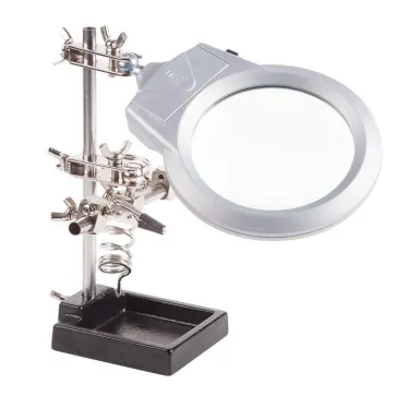 Держатель Третья рука с лупой х2.5