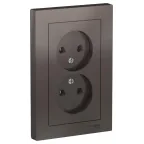 Розетка ATLASDESIGN двойная без заземления 16А в сборе мокко