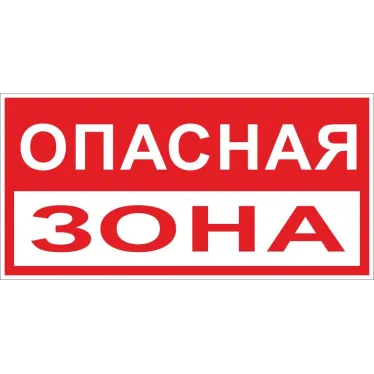 Знак ''Опасная зона'' 250х500 мм пластик