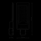 Светильник уличный консольный ДКУ 80 Вт 8000 лм 3000К AC 220В IP65 420х160х57мм широкая КСС Ш Avenue Gauss