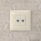 Avanti Компьютерная розетка RJ-45 без шторки в стену, кат.6 двойная, Ванильная дымка