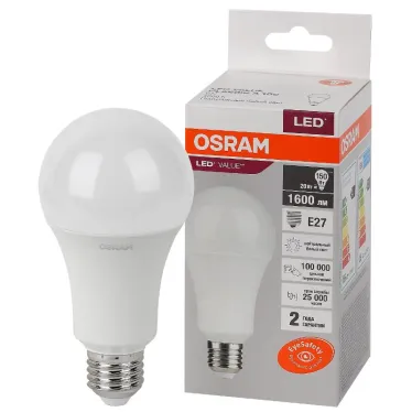 Лампа светодиодная LED 20 Вт E27 4000К 1600Лм груша 220 В (замена 150Вт) OSRAM