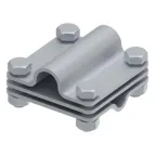 Соединитель крестообразный 65х65 с промежуточной пластиной для Т-образного или крестообразного соединения стержня заземления 16 мм/прутка 6-10 мм/полосы до 40 мм. Материал - горячеоцинкованная сталь.