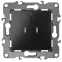 Выключатель двойной с подсветкой, 10АХ-250В, Эра12, антрацит,12-1105-05