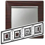 VALENA Рамка 4 поста горизонтальный монтаж темное дерево/серебро