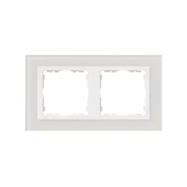 Рамка на 2 поста, S82N, белый - белый (стекло)