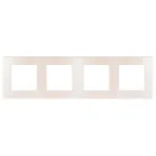 Рамка для розеток и выключателей Серия 12 12-5104-15 на 4 поста, Сатин, перламутр