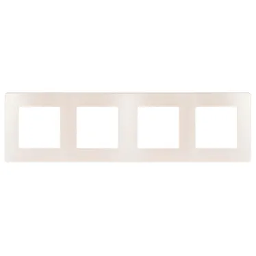 Рамка для розеток и выключателей Серия 12 12-5104-15 на 4 поста, Сатин, перламутр