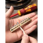 Шина нулевая 8х12мм 125А 10 отверстий крепеж по центру латунь PROxima