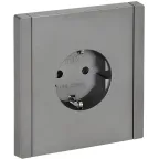 FORTE@PIANO Розетка 1-местная с заземлением без защитных шторок безвинтовое крепление 16А FP514 сталь IEK