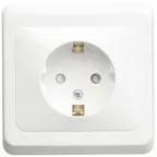 ЭТЮД Розетка скрытая с заземлением со шторками белая