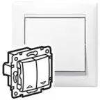 VALENA Выключатель управления жалюзи кнопочный электрический блок в рамку белый