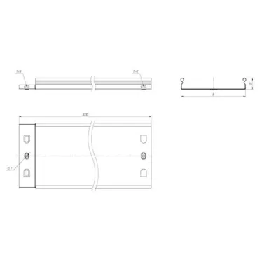 Лоток неперфорированный металлический 35х200х3000-0.8 мм (12м)