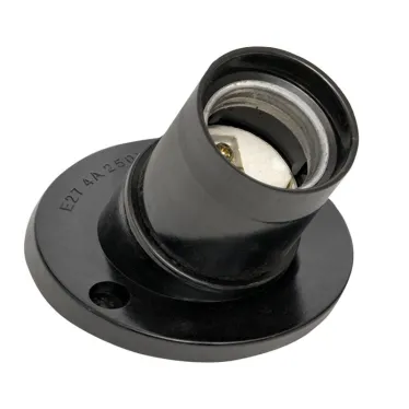 Патрон карболитовый наст. Е27 черн. наклонный индивидуальный пакет