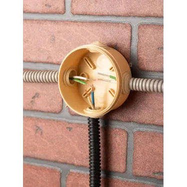 Коробка распаячная КМР-040-038 с крышкой (73х43) 4 мембранных ввода светлое дерево IP54 PROxima