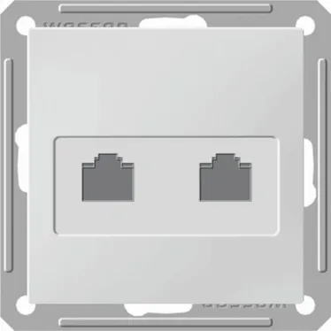 W59 Розетка двойная компьютерная категория 5е скрытая в рамку шампань