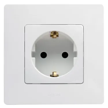 ETIKA Розетка с заземлением белая
