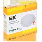 Светильник светодиодный ДПБ 3005 24Вт IP54 4000K круг белый IEK