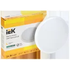 Светильник светодиодный ДПБ 3005 24Вт IP54 4000K круг белый IEK