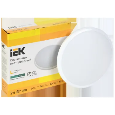 Светильник светодиодный ДПБ 3005 24Вт IP54 4000K круг белый IEK