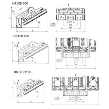Светильник светодиодный HB LED 400 D60 5000K G2