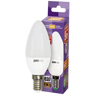 Лампа светодиодная LED 9Вт Е14 теплый матовая свеча