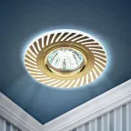 Светильник ЭРА декор cо светодиодной подсветкой MR16, белый/золото DK LD39 WH/GD /1