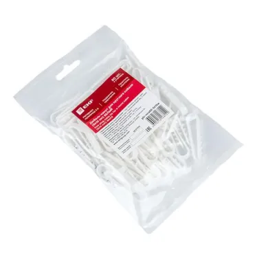 Дюбель-хомут для круглого кабеля (5-10мм) белый (50шт.) PROxima